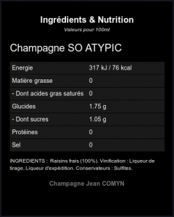 Champagne So Atypic Rose - Ingrdients et Nutrition 